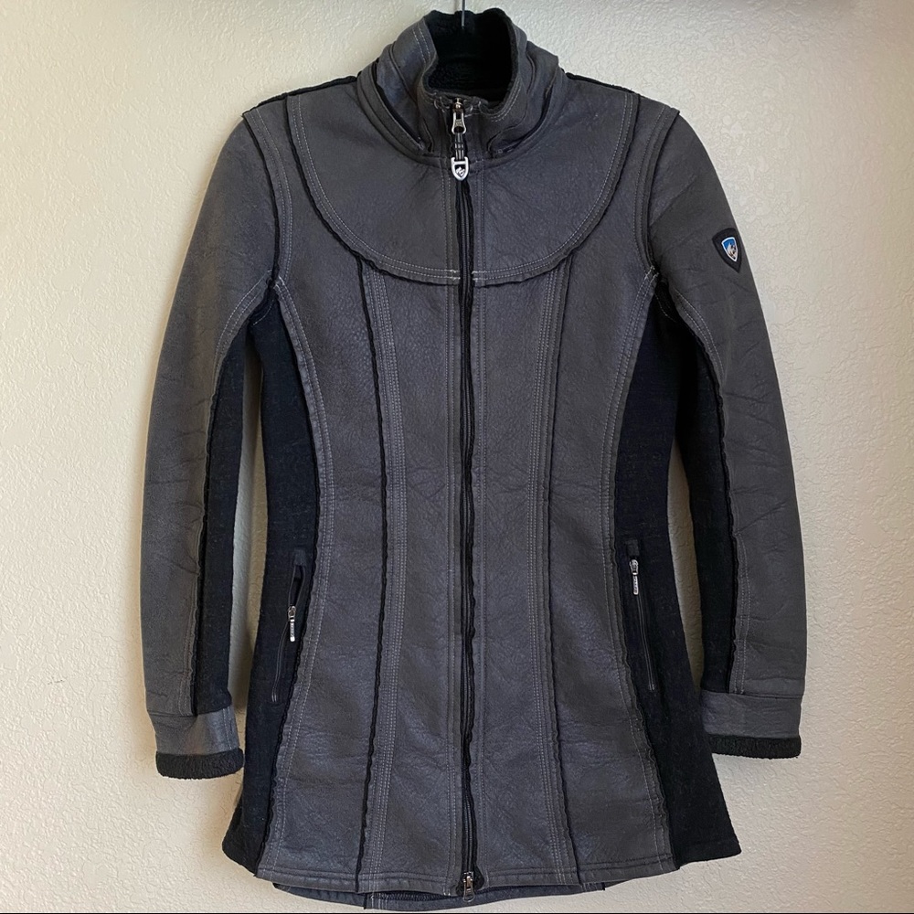 Kuhl Gray Dani Sherpa Trench size XS missing hood